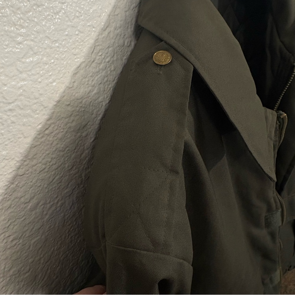 Vintage Military Utility Jacket Men's XL Olive Green Quilted Waterproof Workwear - Picture 5 of 10